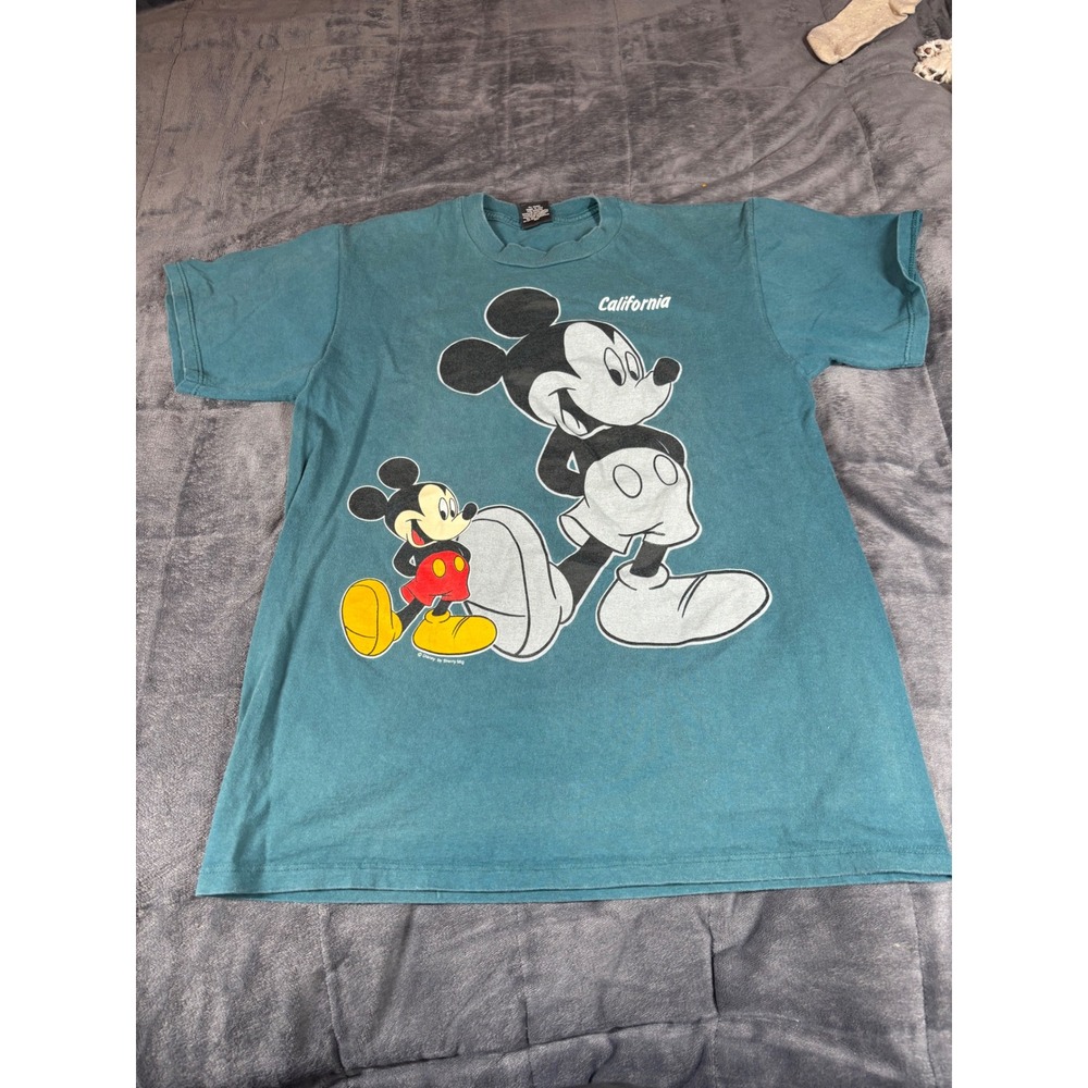 Vintage‎ Sherry's Best Mickey Mouse California T-Shirt Teal USA Large Mens